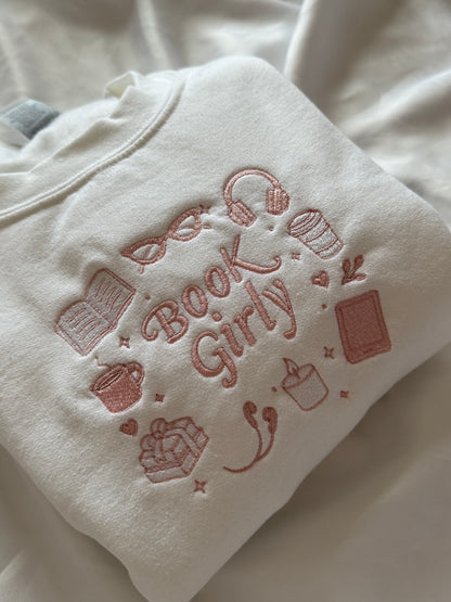 Aesthetic Book girly embroided jumper