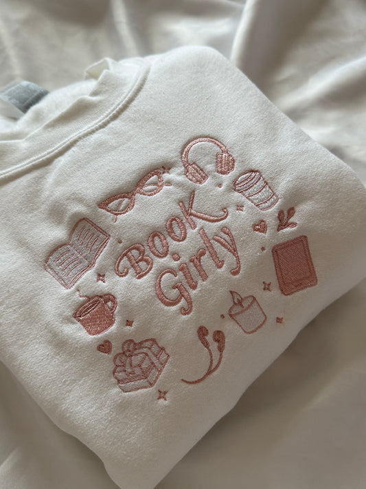 Aesthetic Book girly embroided jumper