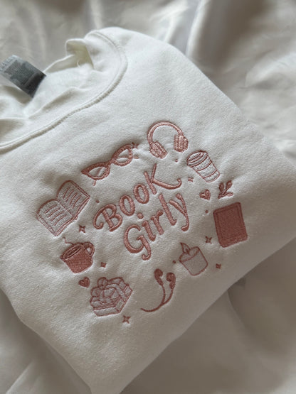 Aesthetic Book girly embroided jumper