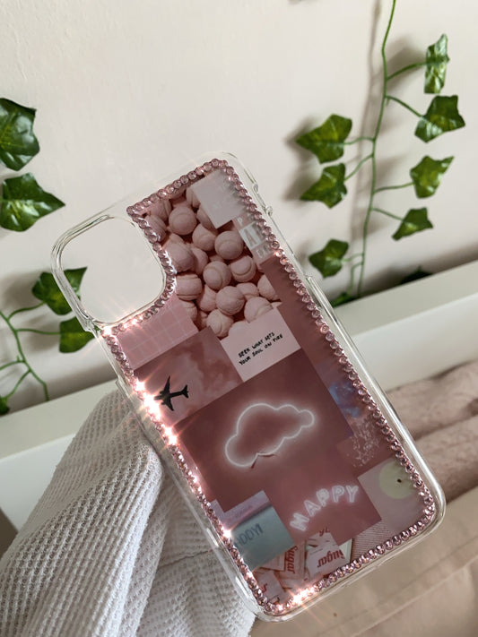 Aesthetic Rhinestone Pink Girly Collage Phone case