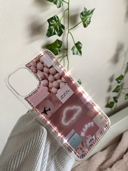 Aesthetic Rhinestone Pink Girly Collage Phone case