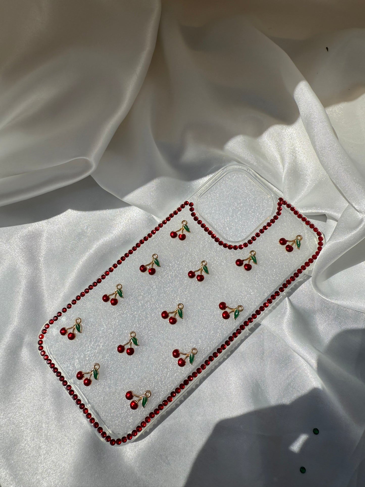 Aesthetic Rhinestone Red Cherry Girly Phone case