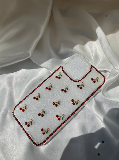 Aesthetic Rhinestone Red Cherry Girly Phone case