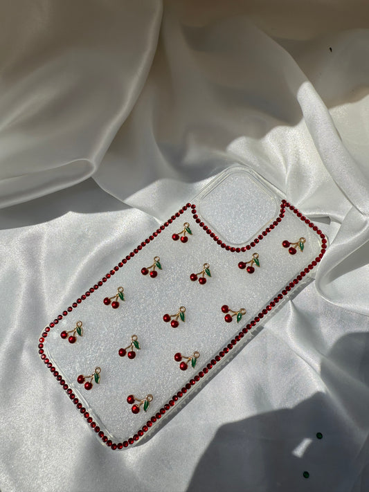 Aesthetic Rhinestone Red Cherry Girly Phone case