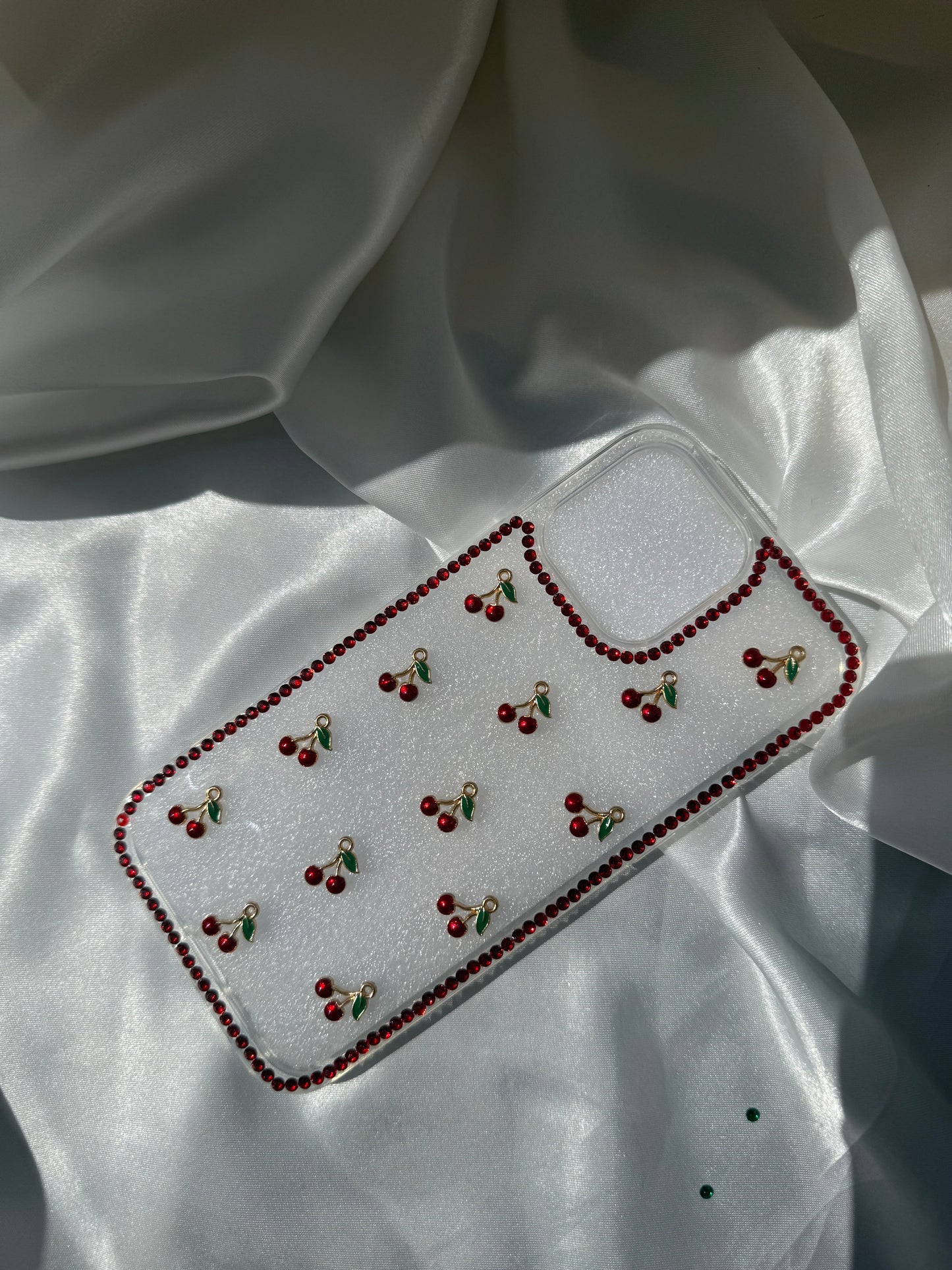 Aesthetic Rhinestone Red Cherry Girly Phone case