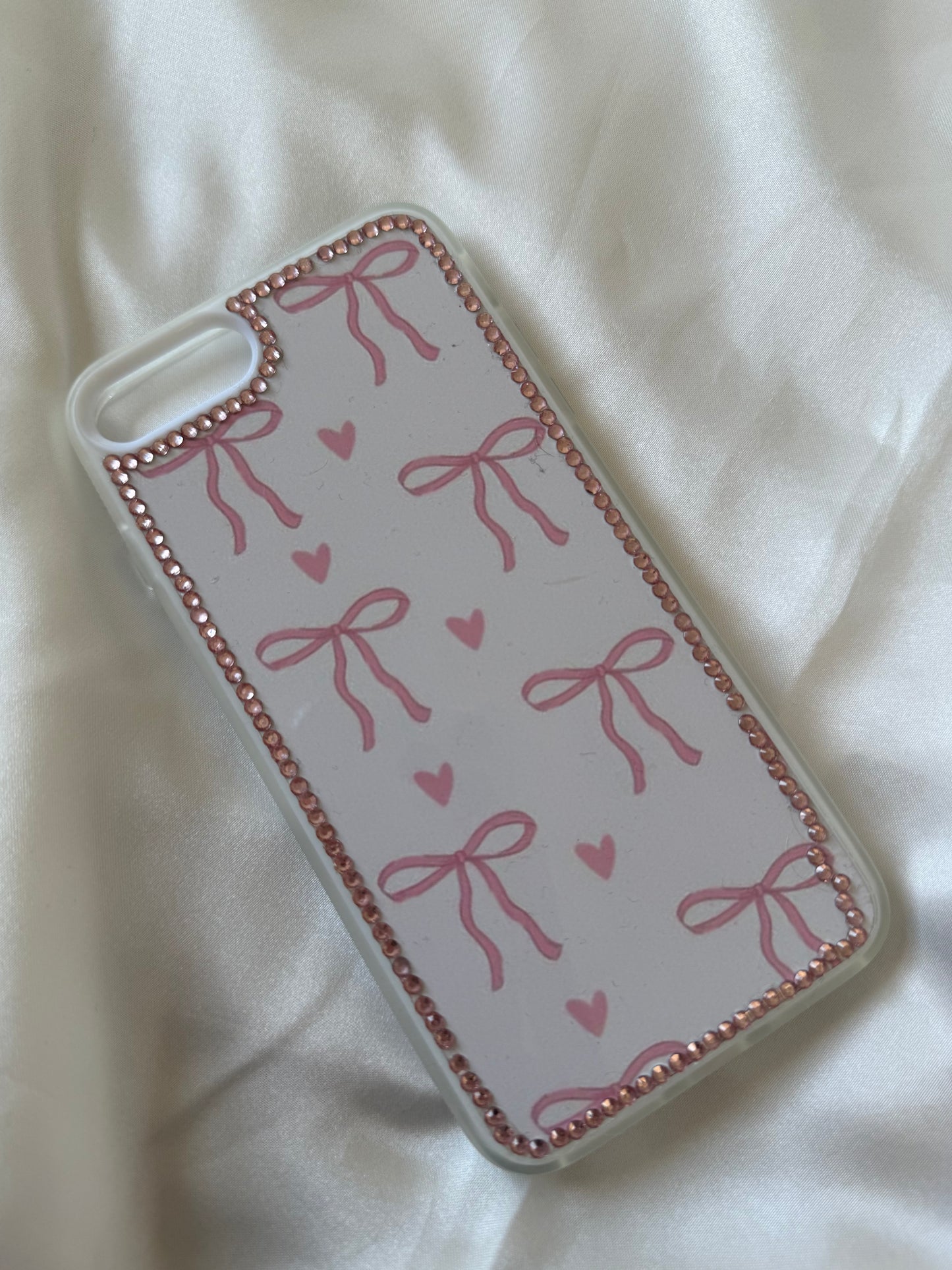 Aesthetic Rhinestone Pink Girly bows Phone case